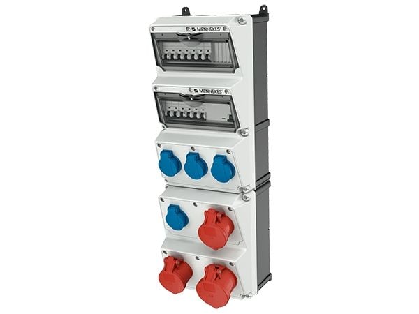MENNEKES 950007, Tyyppi F, 5P, Ruuvit, Sininen, Punainen, Valkoinen, Muovi, IP44 MENNEKES 950007, Tyyppi F, 5P, Ruuvit, Sininen, Punainen, Valkoinen, Muovi, IP44
