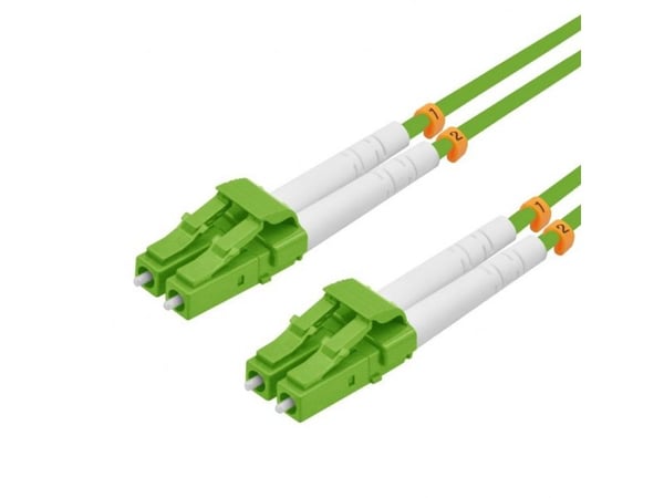 Helos fiberoptisk patchkabel - LC Multi-Mode (M) til LC Multi-Mode (M) - 5 m - fiberoptisk - dupleks - 50/125 mikron - OM5 - lysegrønn