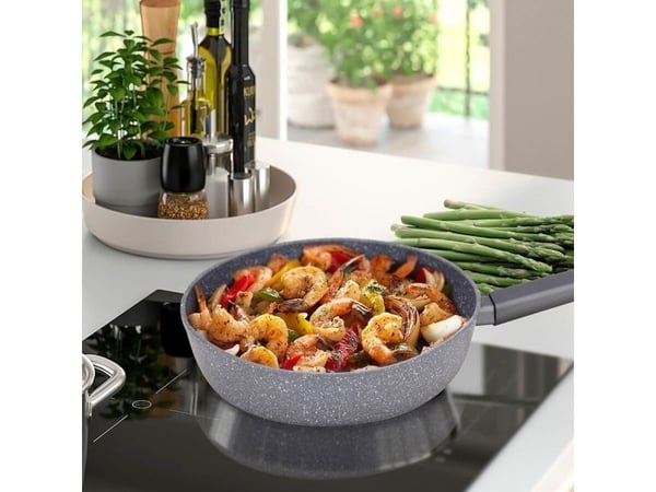Feel-Maestro MR1201-28, Rund, Wok-/stekepanne, Grå, Aluminium, 28 cm, 1 stykker