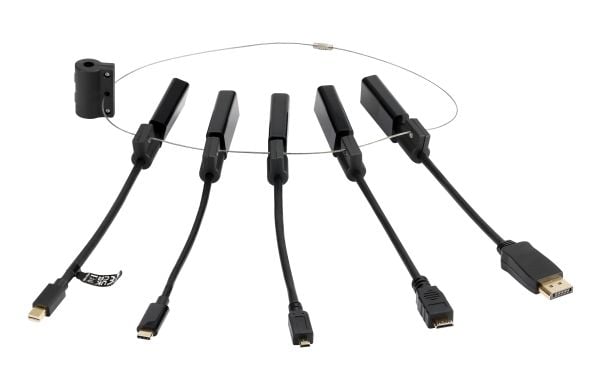 Deltaco Modulær HDMI-adapter, USB-C, DP, mini-DP, mini-HDMI og micro-HDMI, svart, 0,15 m, HDMI Type A (Standard), DisplayPort male, HDMI-micro-male...