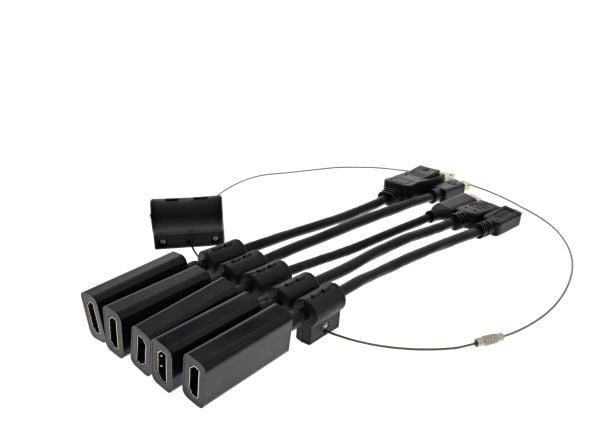 Deltaco Modulaarinen HDMI-sovitinrengas, USB-C, DP, Mini DP, Mini HDMI ja Micro HDMI, musta, 0,15 m, HDMI-tyyppi A (vakio), DisplayPort male, HDMI-...