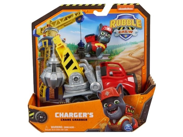 Rubble & Crew Charger’s Crane Grabber, Kran-mekano, 3 år, Plast, Grå, Rød, Gult