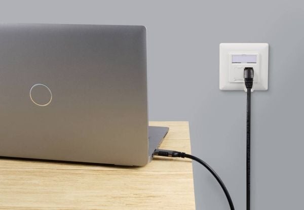 Renkforce RF-6055784, USB-A, RJ45, 1,8 m, Lajittelu, Grå