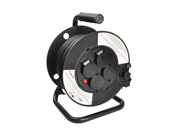 Solight PB33, Black, 4 AC outlet(s), Angled, 25 m, 1.5 mm², IP44
