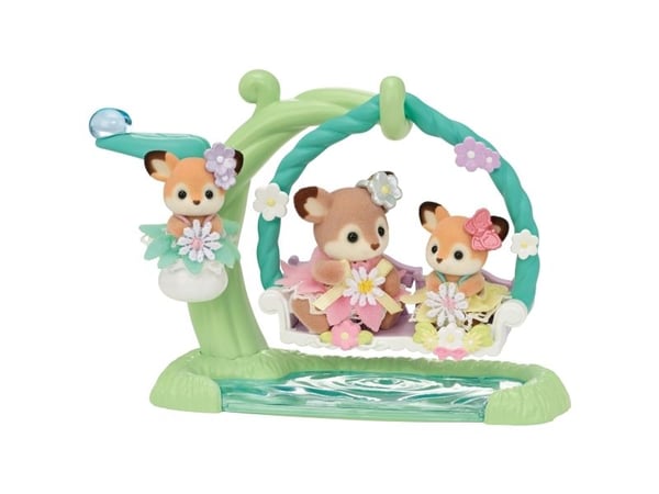 Sylvanian Families Deer Babies -Floral Swing Set