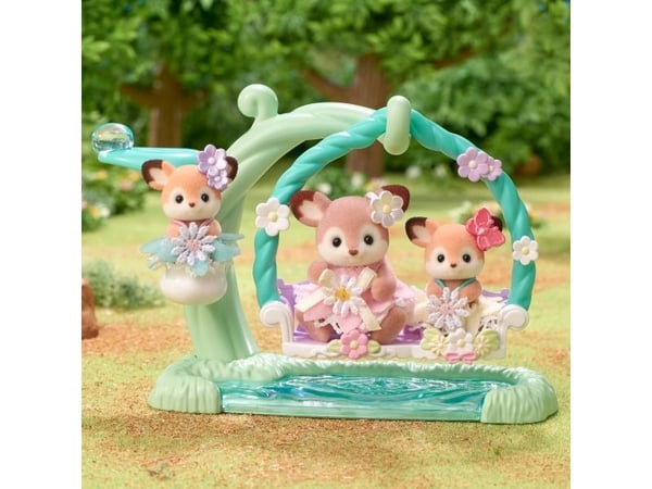 Sylvanian Families Deer Babies -Floral Swing Set