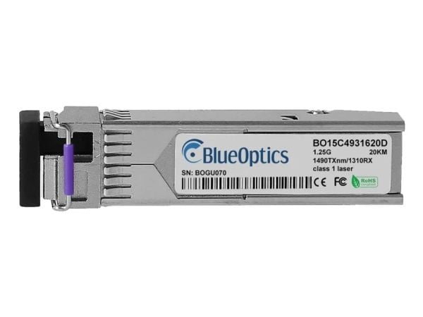 BlueOptics BO15C4931620DIN, Fiberoptik, 1250 Mbit/s, SFP, LC, BX-D, 20000 m