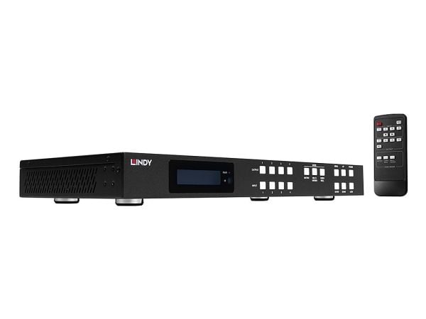 Lindy 38390, AV-matrisevelger, 3840 x 2160 piksler, 18 Gbit/s, DTS, LPCM, Svart, Metall