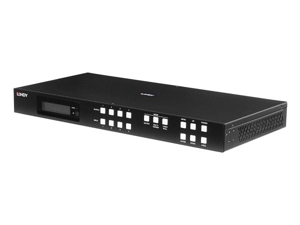 Lindy 38390, AV-matrisevelger, 3840 x 2160 piksler, 18 Gbit/s, DTS, LPCM, Svart, Metall