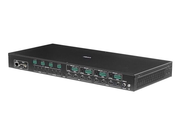 Lindy 38390, AV-matrisevelger, 3840 x 2160 piksler, 18 Gbit/s, DTS, LPCM, Svart, Metall