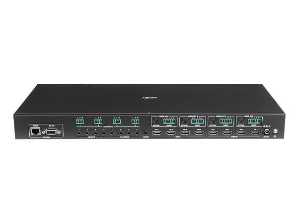 Lindy 38390, AV-matrisevelger, 3840 x 2160 piksler, 18 Gbit/s, DTS, LPCM, Svart, Metall