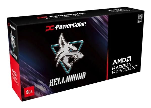 PowerColor Hellhound AMD Radeon RX 9060 XT 8GB GDDR6, Radeon RX 9060 XT, 8 GB, GDDR6, 128 bittiä, 7680 x 4320 pikseliä, PCI Express x16 5.0