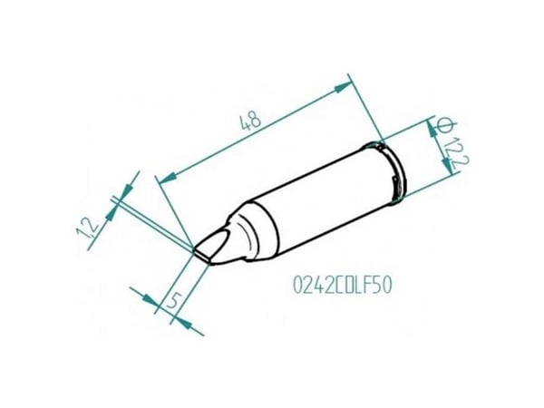Ersa 0242CDLF50 loddespiss meiselform - spissstørrelse 5 mm - 1 stk