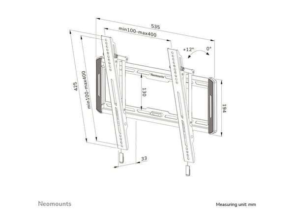 Neomounts WL35-550BL14 - Monteringssett (veggmontering) - for TV