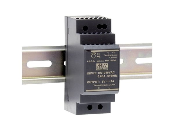 24VDC-1500MA-36W SWITCH-MODE HDR DIN-SKINNEMONTERET STRØMFORSYNING