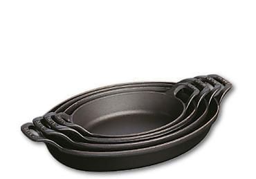 Staub Dish, Oval, Støpejern, Svart, 1,6 l, 280 mm, 1,8 kg