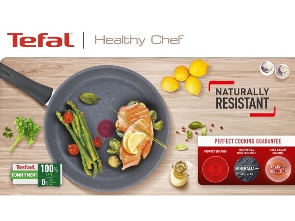Tefal Healthy Chef G15002, Rund, Allmän matlagning, Grå, Mineralia +, 175 ° C, Aluminium