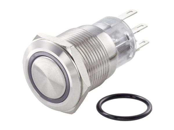 Conrad TC-LAS1-AGQ-11E/42RGB/Vandalismebeskyttet trykkbryter 250 V/AC 3 A 1 x, Rustfritt stål, Rustfritt stål, 250 V, 3 A