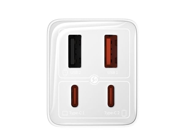 Baseus GAN6 65W ADPTR + 100W C KBL-BYZ mobile device charger PDA, Tablet, Telephone White AC Auto