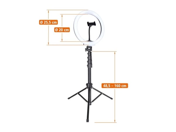 Rollei LUMIS Comfort Bi-Color, LED, Aluminium, Jern, 440 lm, 3200 K, 5500 K, Aluminium/jern