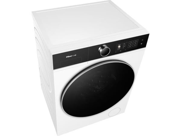 Hisense WD5I8043BWF, Frontmatet, Frittstående, Hvit, Venstre, Svart, Svart