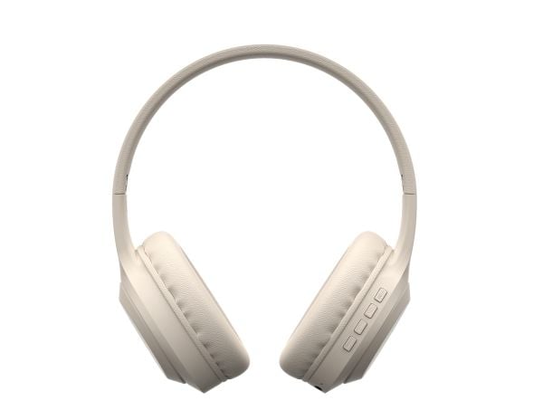 Havit H628BT - Hörlurar med mikrofon - på örat - Bluetooth - trådlös, kabelansluten - 3,5 mm kontakt - beige