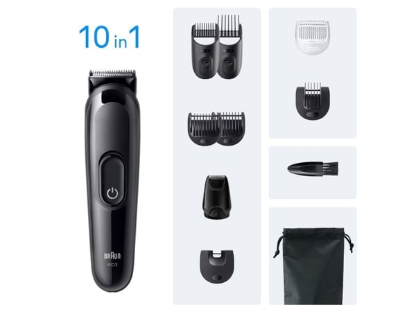 Braun All-in-One Series 3 parranajosetti, AIO3560, musta