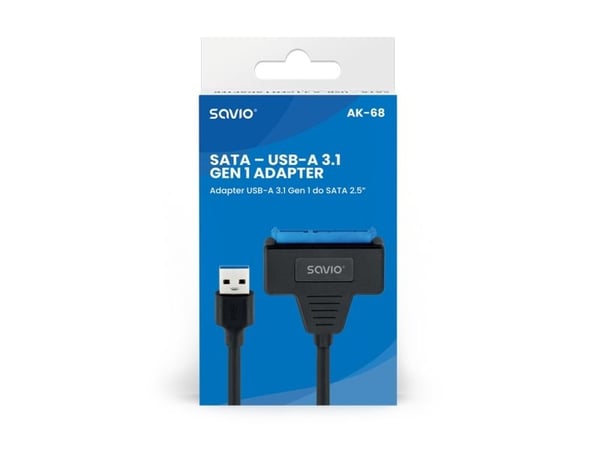 Savio K-68, SATA, USB 3.2 Gen 1 (3.1 Gen 1), Boks, 1 stykker
