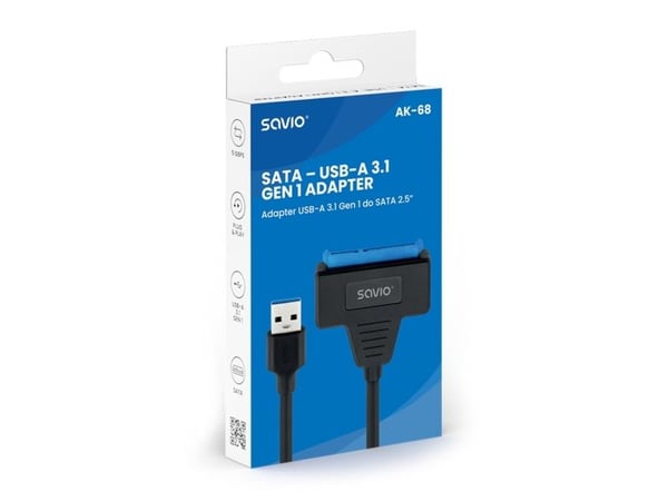 Savio K-68, SATA, USB 3.2 Gen 1 (3.1 Gen 1), Boks, 1 stykker