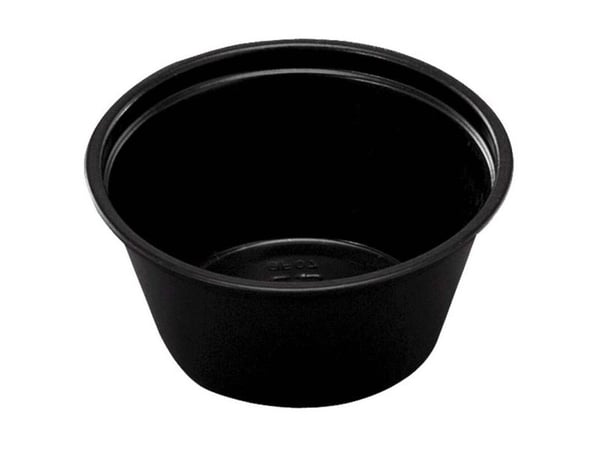Dressingbæger 60 ml 2 oz Ø62x27 mm PP Sort,250 stk/ps - (250 stk.)