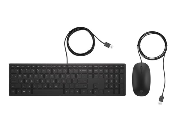 HP Pavilion 400 - Tastatur- og mussett - USB - Fransk - kullsort