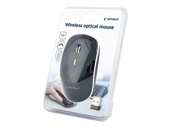Gembird - Hiiri - ergonominen - optinen - 6 painiketta - langallinen - USB 2.0 - musta - lahjapakkaus, jossa läpinäkyvä ikkuna