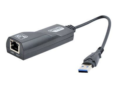 Gembird NIC-U3-02, langallinen, USB, Ethernet, 1000 Mbit/s, musta