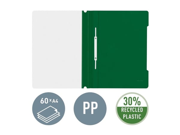 Leitz - Rapportfil - for A4 (210 x 297 mm) - kapasitet: 250 ark - grønn