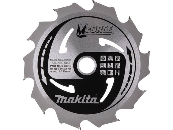 MAKITA pyörösahanterä 165x20x10z M-FORCE TREE M-FORCE TREE