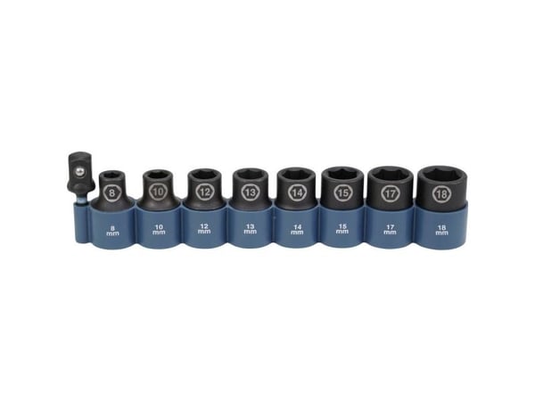 MAKITA E-16645 - Hylsyavainsarja 1/2\" Impact Black (9 kpl | sis. adapterin 1/4\") (E-16645) (E-16645)