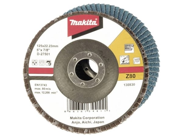 Makita - Flapdisk -  1 pc - 125 mm - kornstørrelse: Z80 - for Makita DLX3179TX1