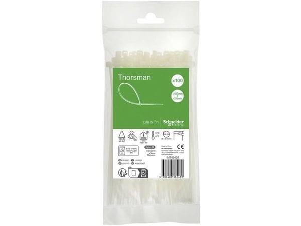 SCHNEIDER ELECTRIC kaapelinsiteet Thorsman 150x3.6mm luonnollinen 100 kpl