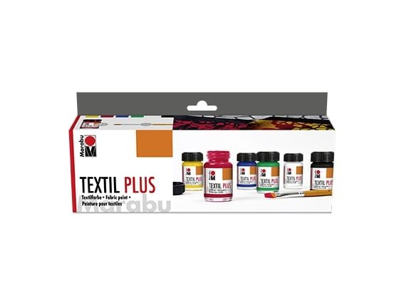 Marabu 1715000000087, Sort, Grønn, Rød, Ultramarine, Hvit, Gult, Tekstil maling, Væske, 90 ml, 6 stykker |