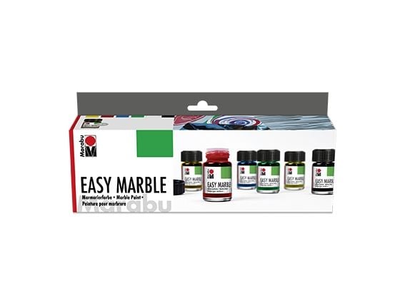 Marabu 1305000000087, Svart, Blå, Grön, Röd, Transparent, Gul, Vattenlöslig oljefärg, Vätska, 90 ml, 6 styck |