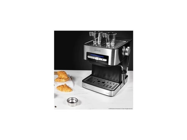 Cecotec Power Espresso 20 Matic, Espressomaskin, 1,5 l, 850 W, Sort, Rustfritt stål