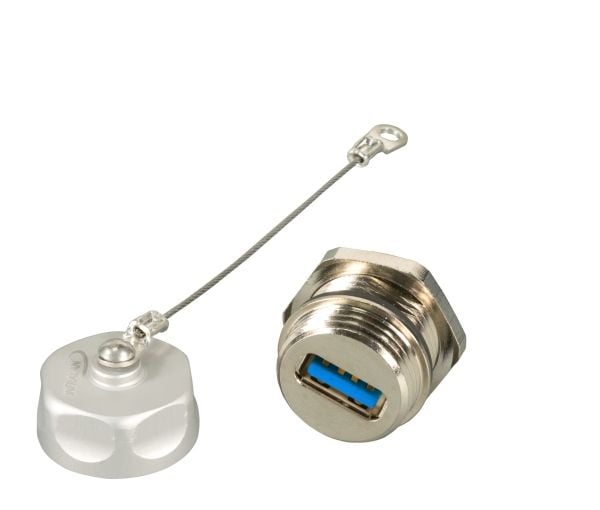 USB3.0 IP67 gjennomføringskobling, Type A-kontakt / Type A-kontakt (IP67DFKUSBFL)