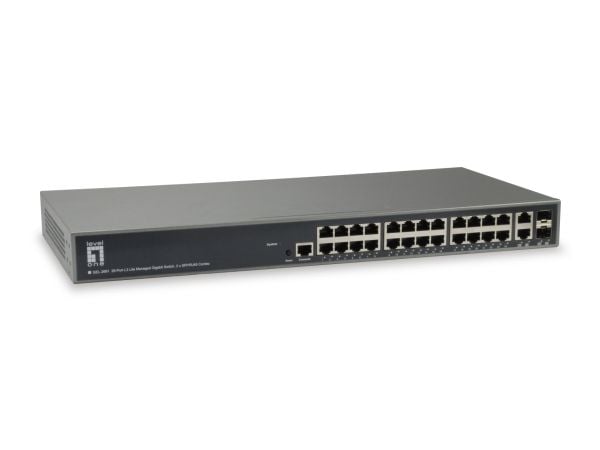 LevelOne GEL-2681 - Switch - L3 Lite - Styrt - 24 x 10/100/1000 + 2 x kombo-Gigabit SFP - rackmonterbar