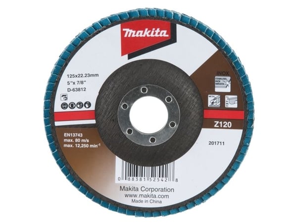 Makita D-63812, Hiomakiekko, Tasainen keskiosa, Makita, 2,22 cm, 12,5 cm, 80 m/s