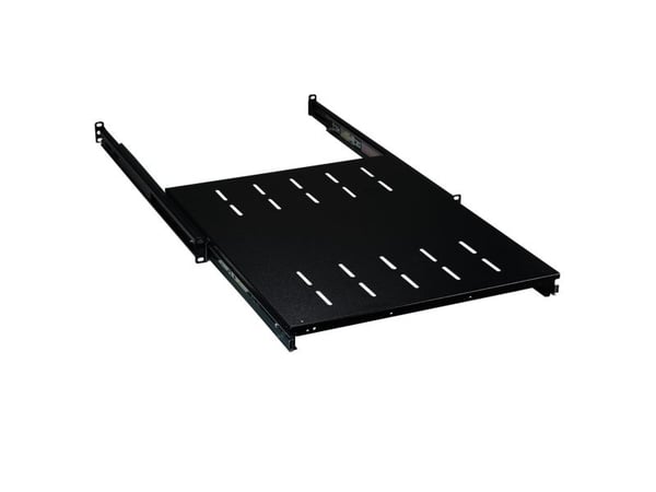 19" 1U utdragshylla, ET 350..450 mm,,30 kg, kapslingsdjup 600, RA För montering i alla 48,30 cm (19") nätverks- och serverskåpFastsättning på 48,30...
