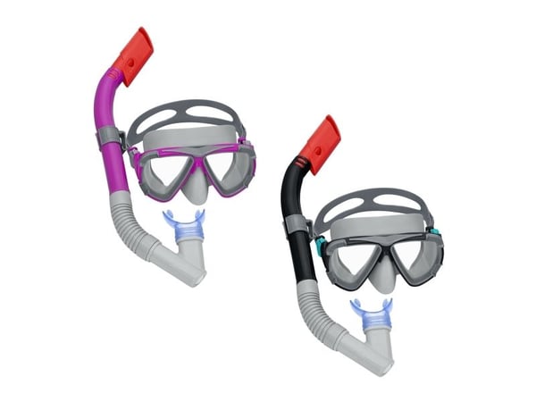 Bestway snorkelmaske med slange til svømming/snorkling svart 14+ 24029