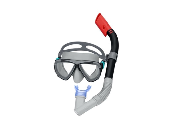 Bestway snorkelmaske med slange til svømming/snorkling svart 14+ 24029