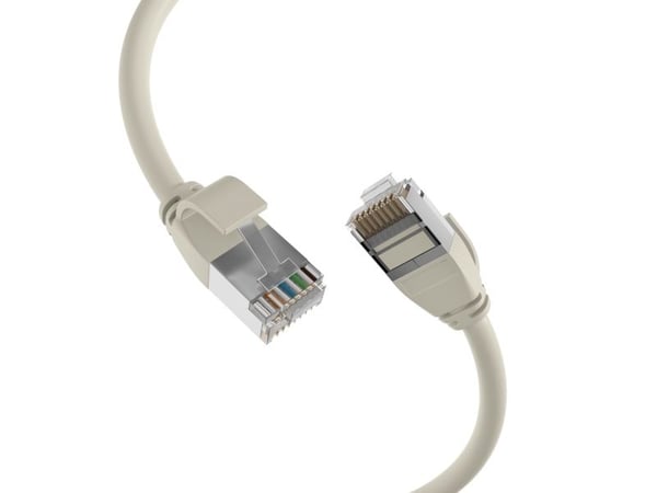 RJ45 Patchkabel U/FTP, Cat.6A, Rohkabel TPE 4,0mm ultraflex, 5m, grau Das_geschirmte_Cat.6A_RJ45_Patchkabel_gewährleistet_sehr_gute_Eigenschaften_f...