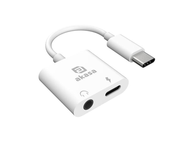 Akasa AK-CBCA30-08WH, USB Type-C, USB Type-C +3.5mm Jack, Valkoinen