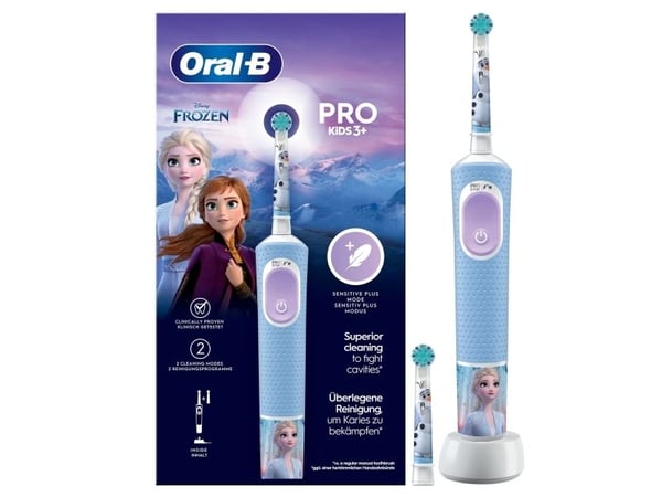 Oral-B | Vitality PRO Kids Frozen | Sähköhammasharja | Ladattava | Lapsille | Mukana olevien harjanpäiden määrä 1 | Hampaiden harjaustilojen määrä ...
